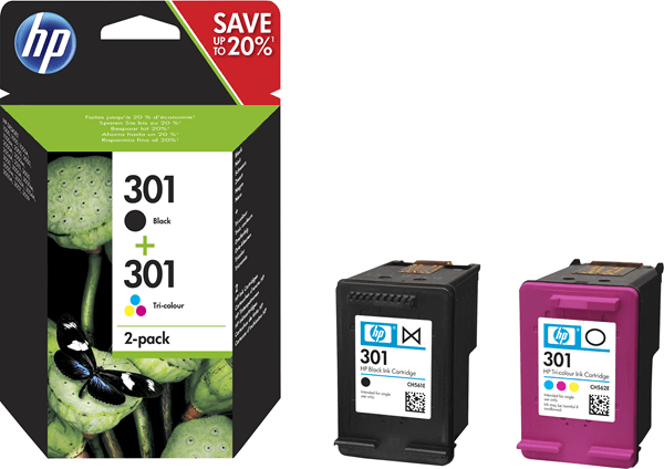 PACK COMBO CARTUCHOS HP 301 NEGRO + TRICOLOR BLISTER