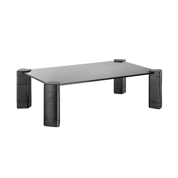 aisens - soporte elevador cristal para monitor portátil, negro