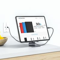 Miniatura 5 de AISENS Soporte De Sobremesa Tamaño M Ajustable (1 Pivote) Para Movil / Tablet, Gris