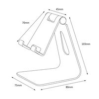 Miniatura 8 de AISENS Soporte De Sobremesa Tamaño M Ajustable (1 Pivote) Para Movil / Tablet, Gris