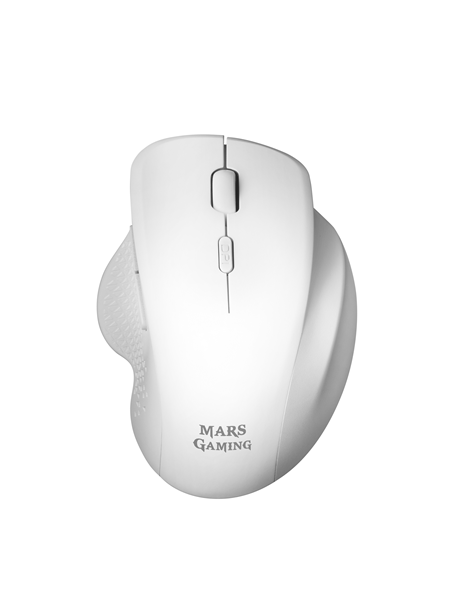 MOUSE WIRELESS MARS GAMING MMWERGO WHITE 3200DPI SWITCHES MECANICOS KAILH DISEÑO ERGONOMICO DIEST