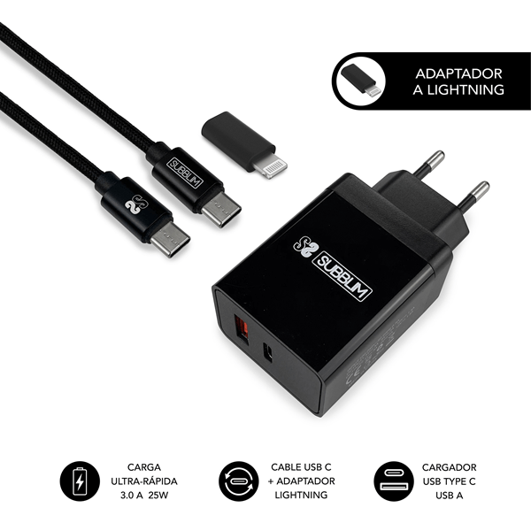 smart charger pd25w+qc3.0+c to c lightning cable b