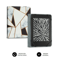 FUNDA LIBRO ELECTRONICO CLEVER EBOOK CASE 6 MARMOL NEGRO