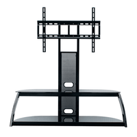 Miniatura 1 de MESA CON SOPORTE APPROX PARA TV DE 30-63" BALDAS DE CRISTAL TEMPLADO 5mm CONJUNTO EN COLOR NEGRO 1118x508x1372mm