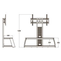 Miniatura 3 de MESA CON SOPORTE APPROX PARA TV DE 30-63" BALDAS DE CRISTAL TEMPLADO 5mm CONJUNTO EN COLOR NEGRO 1118x508x1372mm