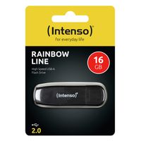 Miniatura 4 de MEMORIA 16 GB REMOVIBLE INTENSO USB 2.0 RAINBOW LINE NEGRO