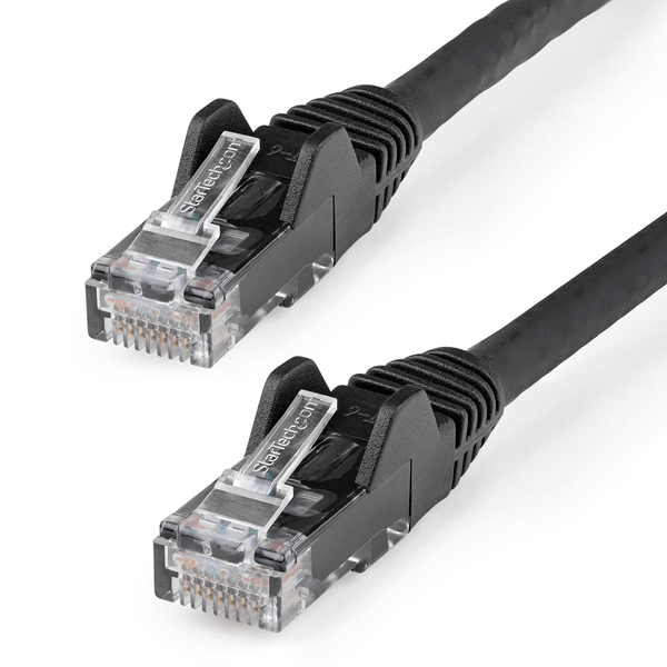 CABLE DE RED ETHERNET CAT6 UTP SIN ENGANCHES NEGRO 2M