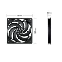 Miniatura 4 de VENTILADOR 12CM ARCTIC P12 PWM PST NEGRO SLIM