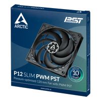 Miniatura 7 de VENTILADOR 12CM ARCTIC P12 PWM PST NEGRO SLIM